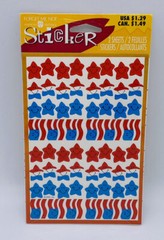 American Greeting Forget Me Not Stars Flags Red White Blue Stickers 2 Sheets