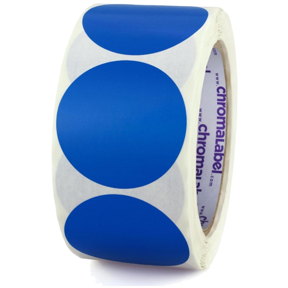 Permanent Business Stickers, 2″ Blue Labels, 500 Count