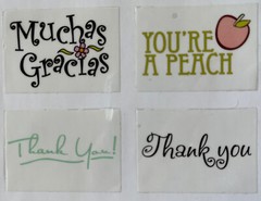 THANK YOU Mylar Stickers(16pc)8”x5-3/4”Words•Sayings•Greetings •Gifts•Flowers•