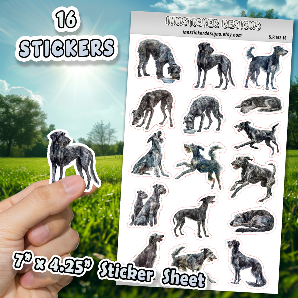 Scottish Deerhound Dog Stickers Journals, Scrapbooks, Planners, Glossy, Matte