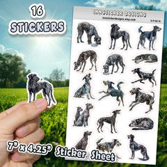 Scottish Deerhound Dog Stickers Journals, Scrapbooks, Planners, Glossy, Matte