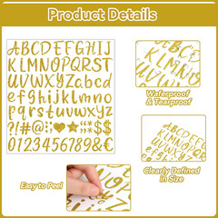648Pcs Letter Stickers – 8 Sheets Alphabet Stickers, 1 Inch Vinyl, Glitter, Self