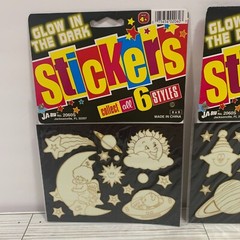 Ja-Ru 2005 Glow In The Dark Stickers 2 Sets Cherubs, Stars Moon Sun New