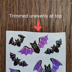 Vintage Sandylion Prismatic Purple & Black Halloween Bats Stickers, 10 Modules