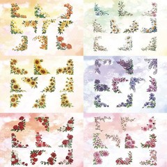 120pcs Vintage Floral Corner Stickers – Aesthetic Scrapbooking Supplies