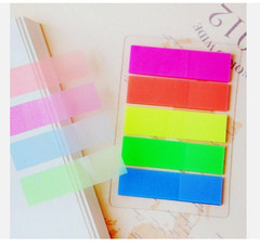 100Pcs Fluorescence Sticky Notes Memo Flags Bookmark Sticker NEW
