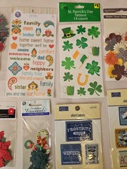 Lot of Stickers and Embellishments Bundle of Scrapbooking Supplies 14 Packs