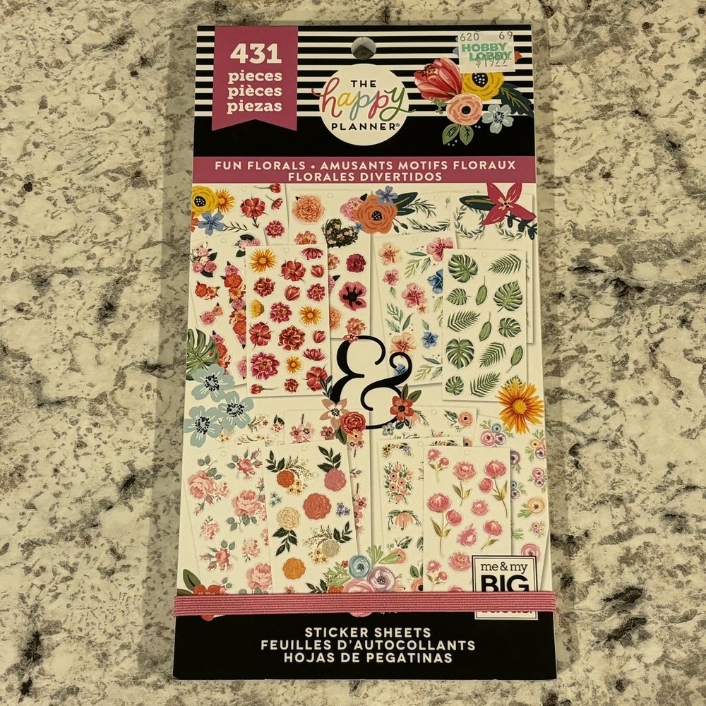 NEW Happy Planner Sticker Book – Fun Florals 431 Pieces 💐🌹🌷🌼🪻🌿🪴
