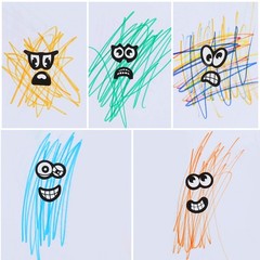 Halloween Stickers Eyes Mouth Cartoon Stickers Labels for Art Craft Scrapbook