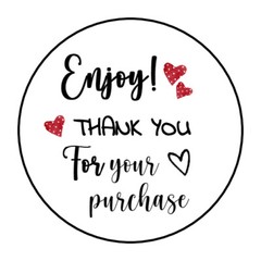 30 1.5″ THANK YOU FOR YOUR PURCHASE LABELS ROUND STICKERS ENVELOPE SEALS