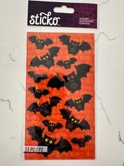 Sticko Autocollant 13 PC Black N Orange Bat Crazy 3 Sizes Scrapbooking Crafts