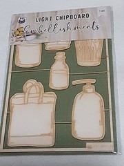 P13 Light Chipboard Embellishments Bundle 11 asst 4×6″ frame w/engraved pieces