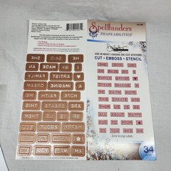 Spellbinders Shapabilities Girlie Grunge Labels Words Metal Die set of 34