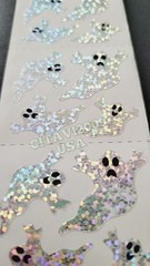 JILLSON & ROBERTS HAMBLY STICKERS PRISMATIC / GLITTER HALLOWEEN * GHOSTS *
