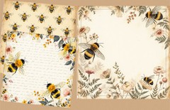 Bumble Bee Decoupage Rice Paper For Ornament-Wood Art Scrapbooking A4 3 Sheets