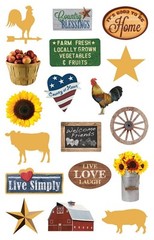 Scrapbooking Crafts Stickers DieCuts PH Country Barn Apples Farm Animals Cow Pig
