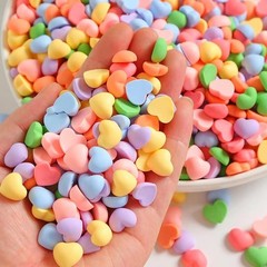 100 Pcs Colorful Heart Resin Charms Flatback Medium to Large,