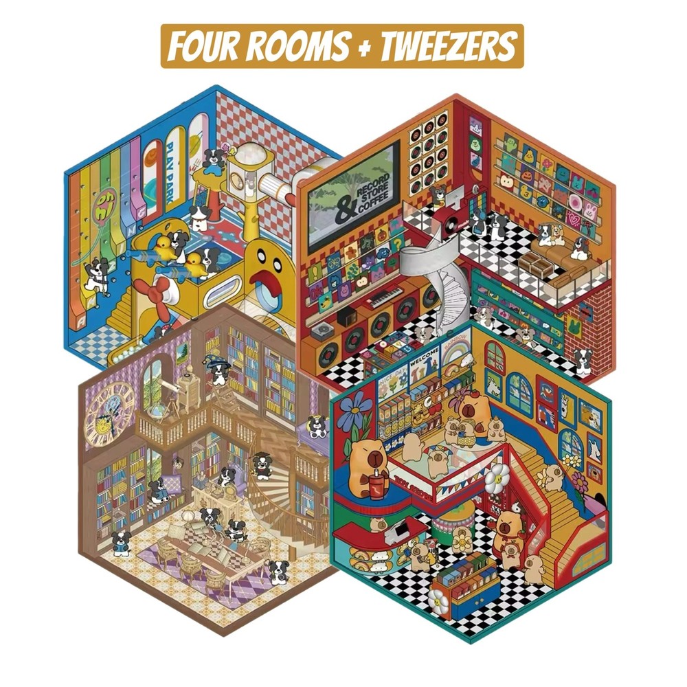 4 (3D) 5.8 x 5.0 Isometric Scene Rooms. Music, Toy, Play, and Magic Room.