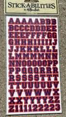 VTG 2003 STICK-A-BILITIES VARSITY LETTER RED BLUE UPPER LOWER CASE ABC STICKERS