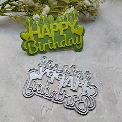 Layered WORDS Happy Birthday candles metal cutting dies cut machine cutter die