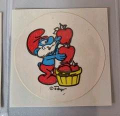 Vintage 80s Smurf Apple Scratch Sniff Smelly Stickers 1983 Wallace Berrie Canada