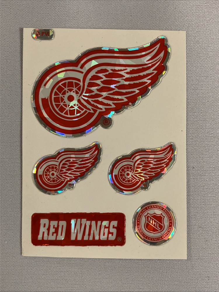 Vintage Stickers Red Wings Hockey NHL Prismatic Vending Machine Sticker VTG PVI