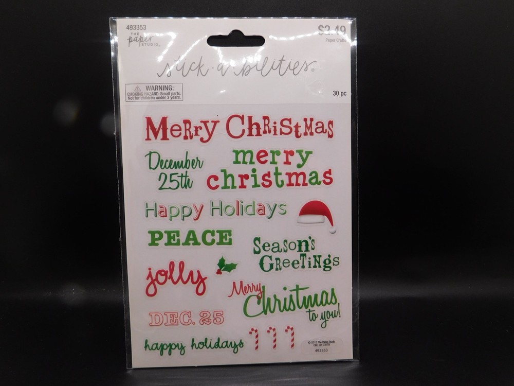 The paper studio stick a bilities Christmas phrases 30pc
