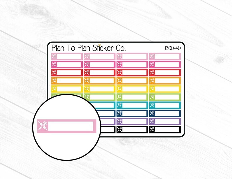 1300-40~~Baking Icon Boxes Planner Stickers