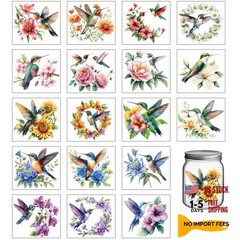 18 Sheets and Flowers Rub on Transfers for Crafts Peonies Florals Hummingbirds