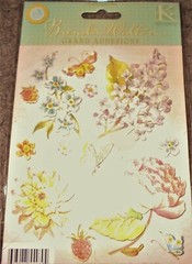 Flowers Pastel Floral Blue Pink Yellow Violet Purple Butterfly K&Co Stickers
