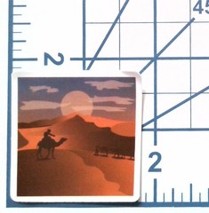 Desert Sunset Camel Silhouette Die Cut Vinyl Sticker Decal Travel Durable