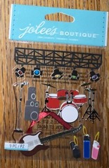 RARE Jolees SUMMER CONCERT Outdoor Music Bands Candles Drums Guitar 3D Stickers