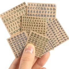 EORTA 6 Sheets 4.5mm Alphabet Number Stickers Mini Letters 4.5mm, Gold/Silver