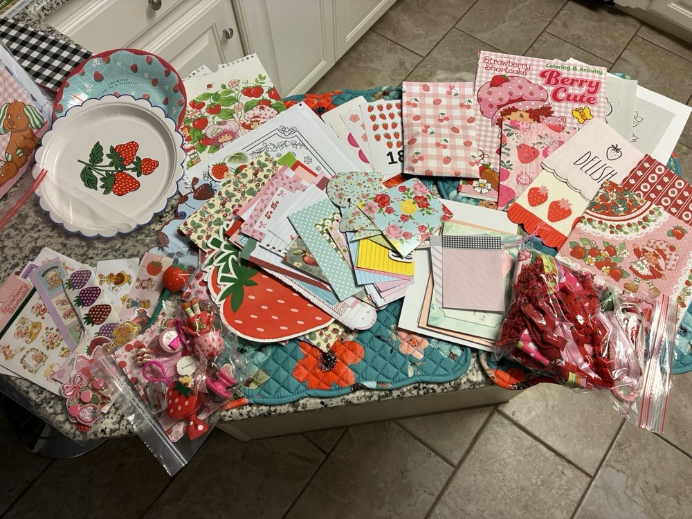Strawberry Shortcake inspired Junk Journal Kit/Supplies #2