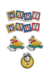Lot of Misc Baby Theme Boy & Girl Scrapbooking Paper Stickers Die Cut NEW & Open
