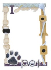 Scrapbooking Crafts KF Stacked Journal I Love My Pet Paw Print Cat or Dog Bone
