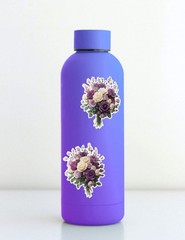 Purple Flower Bouquet Die Cut Vinyl Stickers Set Scrapbooking Laptop Waterbottle