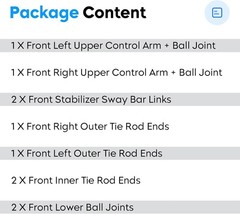 10PCS Front Upper Control Arm for Ford F150 (4WD) 2009-2014 (Exc. SVT Raptor)…