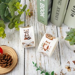1000Pcs Woodland Animal Stickers Roll Watercolor Forest Animal Label Decals S…