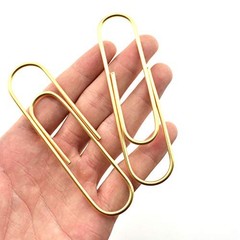 HAHIYO Paperclips 4 inch (100mm) Extra Large Paper Clips Gold 4 inch Giant