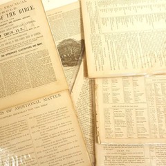 Vintage 1879 Bible Pages 20 Page Paper Packs for Junk Journaling, Scrapbooking,