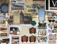 LARGE LOT OF 210 PCS TRAVEL EUROPE PARIS ROME CRUISES SCRAPBOOK PAPERS STICKERS