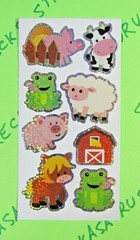 On The Farm Animals Style 2 Prismatic Sticker Mod Barn Horse Frogs Pigs