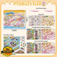 J.WMEET 10Pc Big 3D Stickers Scene Book Multicolor 2