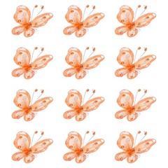 12Pcs Butterflies for Crafts, 2.2″ Organza Butterflies, Orange