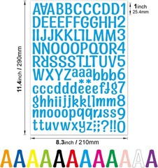 1512 Letter Stickers 12 Sheets Alphabet Stickers Vinyl Self-Adhesive Number A…