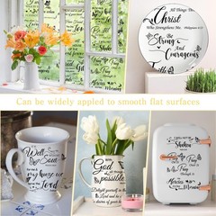 Rub on Transfers for Crafts 11.8 x 7.9 inches, Bible Verses; Butterfly