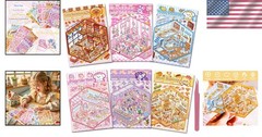 DIY 3D Kawaii Stickers – 6 Sets for Creative Mini Room Scenes & Stress Relief