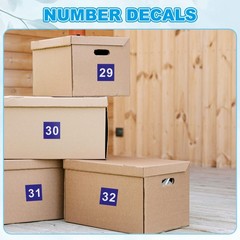 2″ Consecutive Number Stickers, 1 Set Self Adhesive Number Decals, Blue