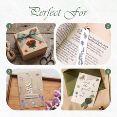 48 sheets/722 pcs Transparent Flower Stickers for Scrapbooking & Junk Journal…